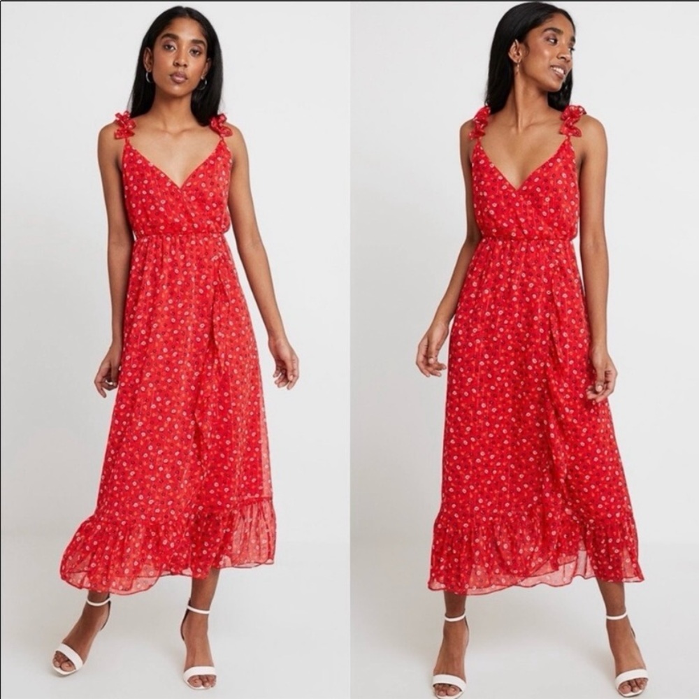 Madewell Prairie Posies Ruffle Strap Faux Wrap Dress Prairie Floral Maxi